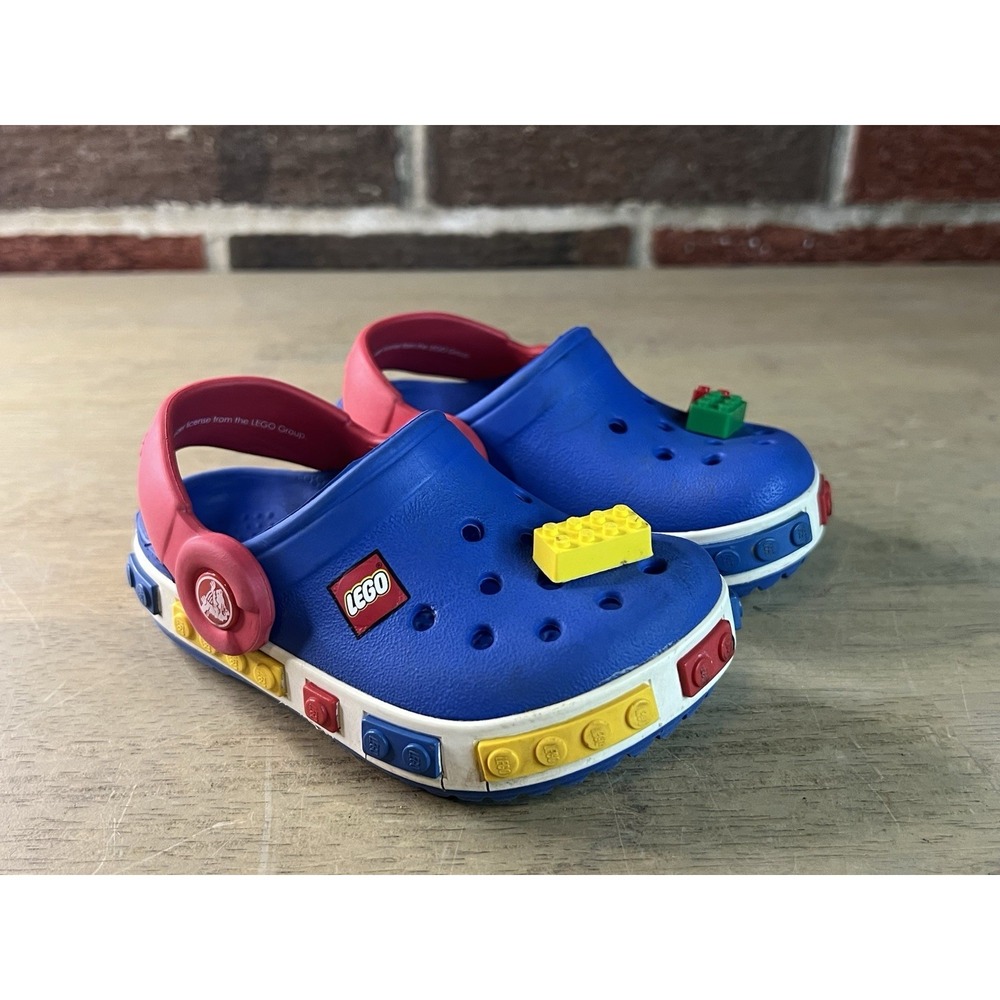 Crocs Toddler Size 4/5 Lego With Lego Attachments EUC